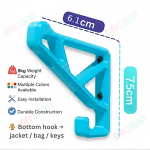 3D Printed Helmet Hanger | Wall Mounted Helmet Holder for Bike Helmet