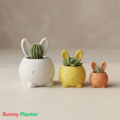 3D Printed Bunny Planter in Bangladesh | Cute Plant Pot | DROBAN - Image 3