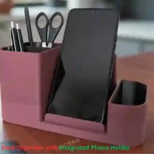 desk organizer with phone holder 3D printed