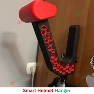 Smart Helmet Holder with Key Hook | Wall Mounted Bike Organizer