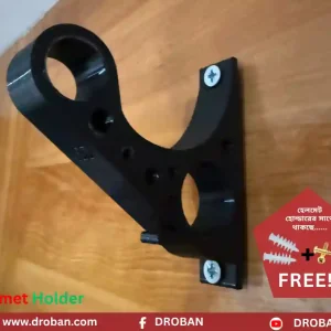 helmet holder with key hook wall mount