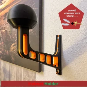 3D printed helmet hanger wall mount