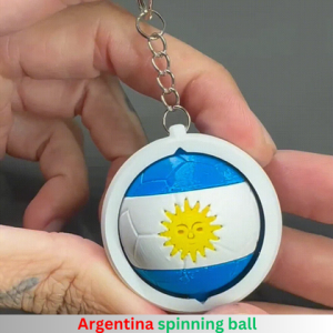 3D Printed Argentina Spinning Football Keychain