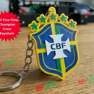 CBF Five-Time Champion Crest Keychain (Brazil Football Keyring)