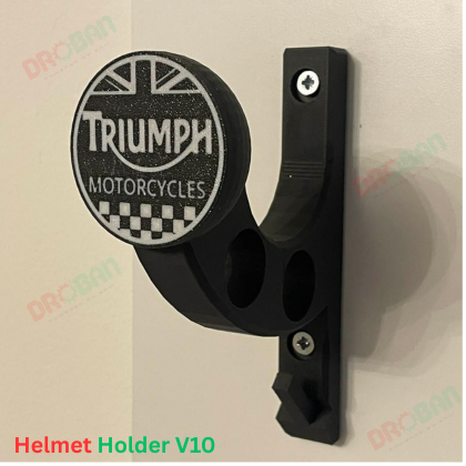Helmet Holder V10 (Custom Brand) | Wall Mount Bike Helmet & Key Holder - Image 3